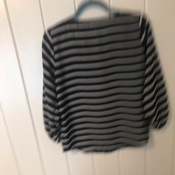EUC Loft Striped Lantern Sleeve Blouse XSP - Picture 4 of 4
